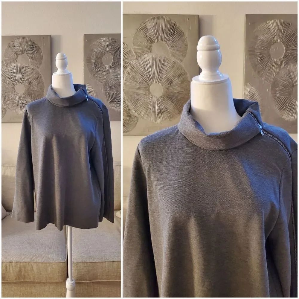 ✨COS✨ Funnel Neck Sleeve Zipper Top - [Size 12, Gray]